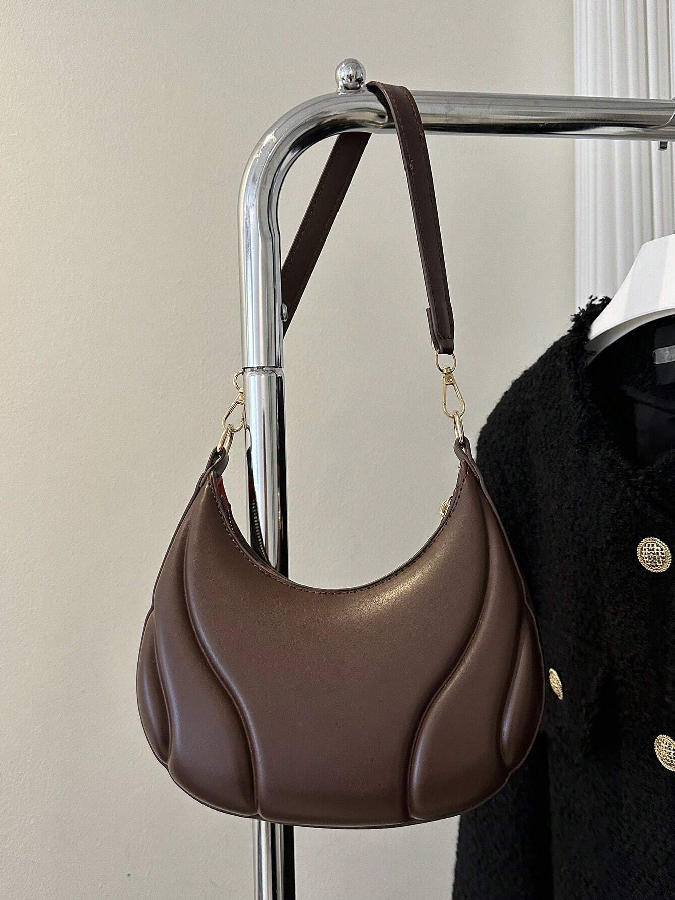 Fashionable Solid Color Versatile Shoulder Bag For Women shein