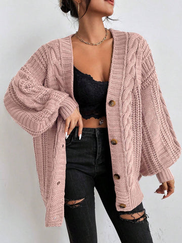 Frenchy Bishop Sleeve Button Up Cardigan