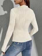 Siren Gaze Women Solid Color Daily Wear Lettuce Trim Tee shein
