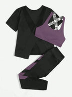 Breathable And Soft Sports Suit With Cross Detailing And Letter Weaving Strap Workout Women Set shein