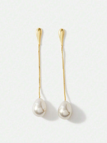 MOTF PREMIUM FAUX PEARL DROP EARRINGS shein