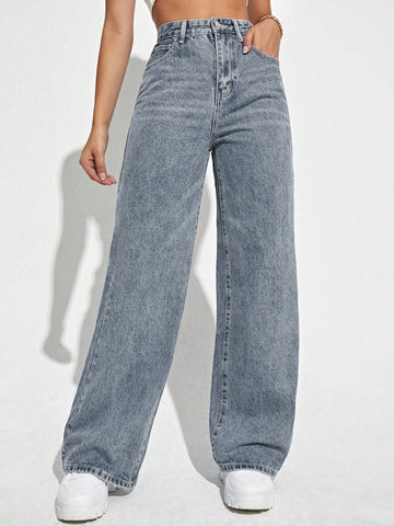 Wide Leg Jeans shein