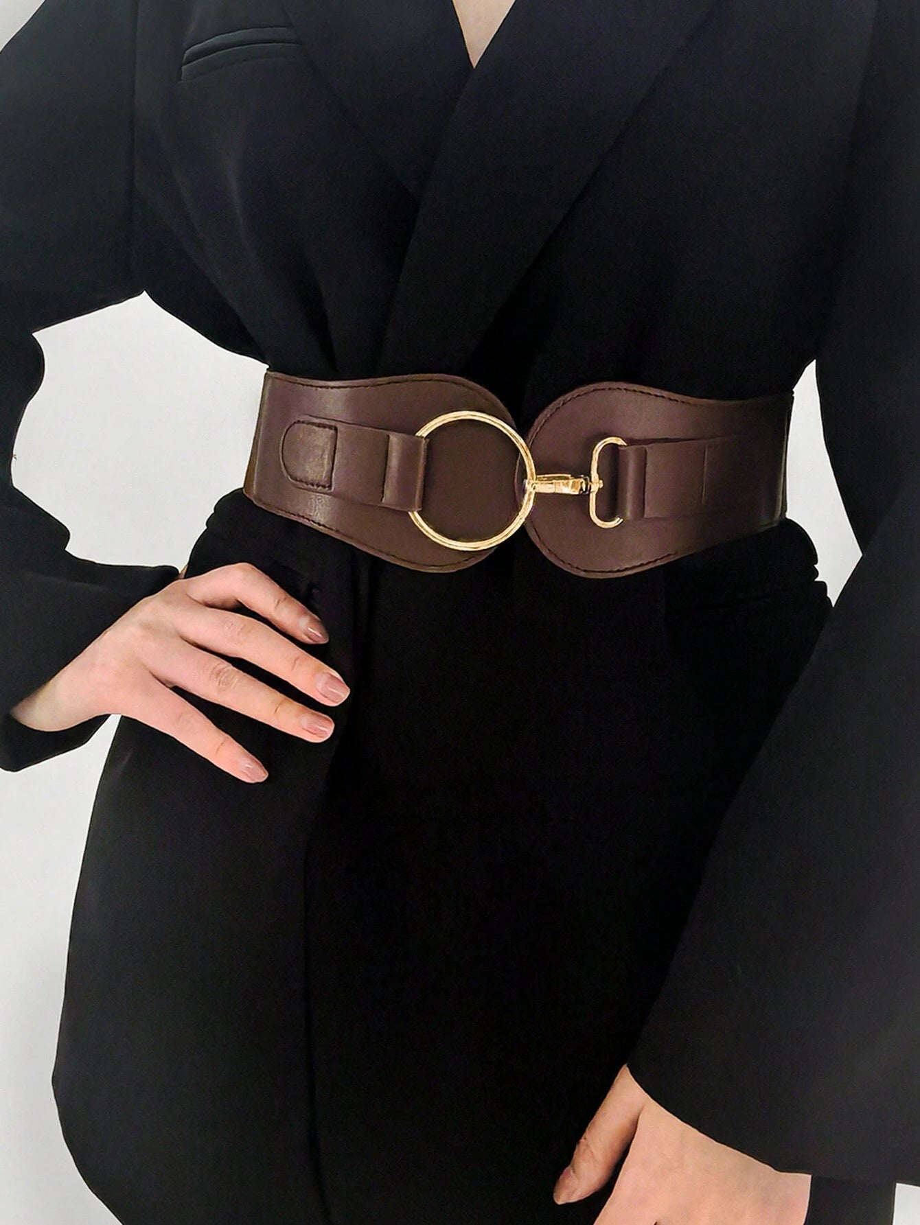 New Arrival Simple Fashion Belt With Elastic Band For Women's Suit/dress shein