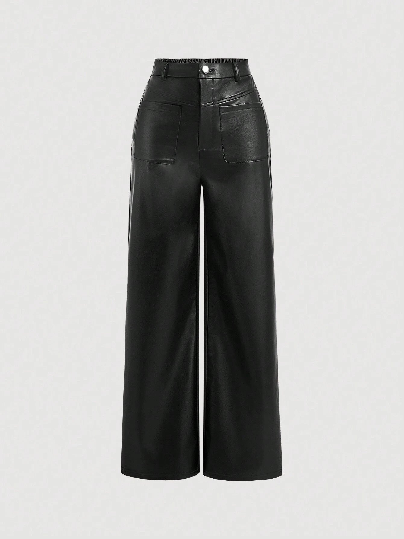 MOD Vintage Faux Leather Pants shein