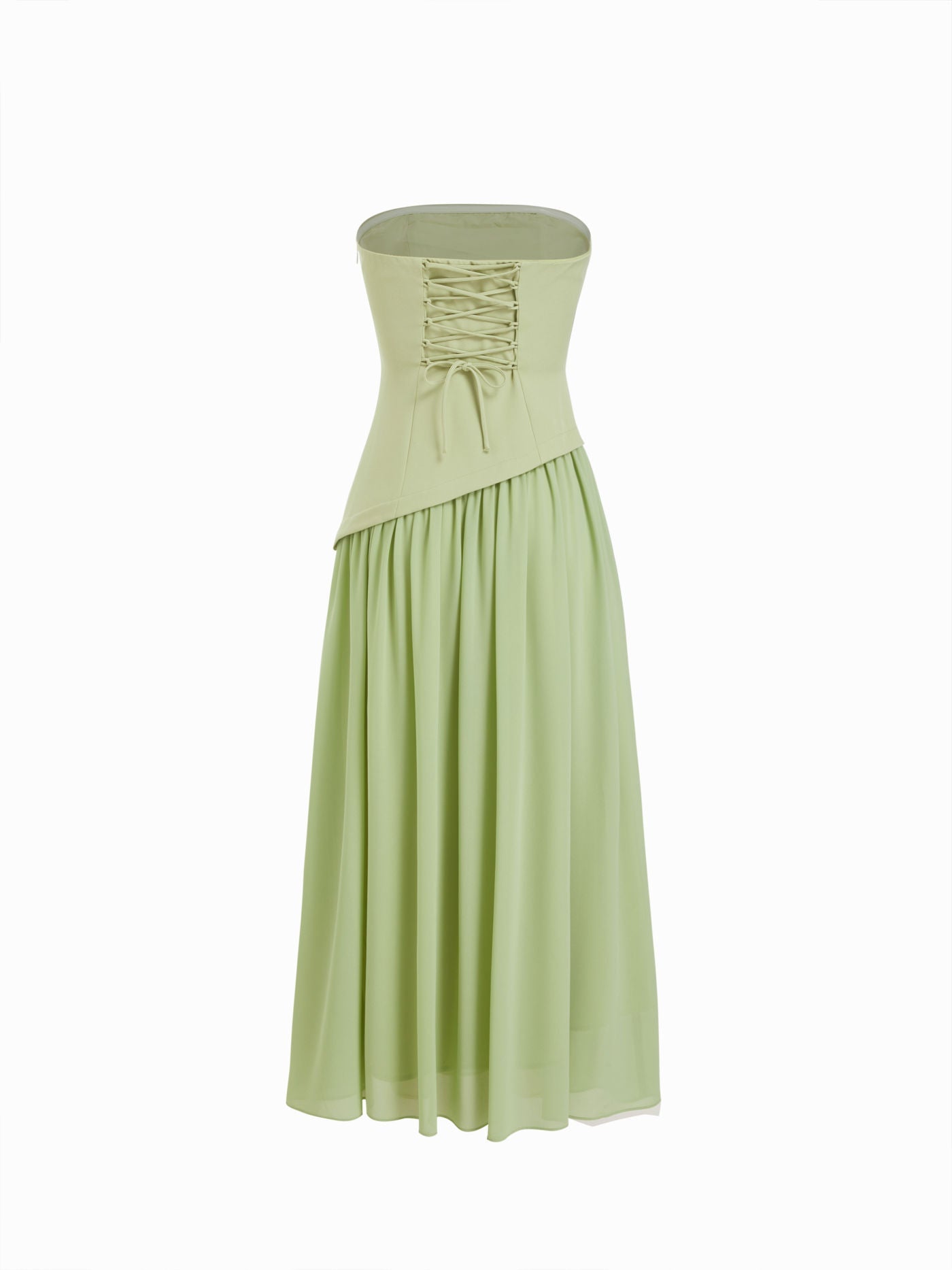 Chiffon Sculptural Halter Neckline Lace Up Maxi Bobycon Dress With Scarf Cider