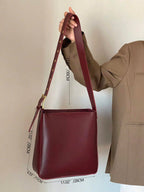 Minimalist Faux Leather Lightweight,Business Casual Minimalist Shoulder Bag shein