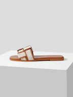 MOTF PREMIUM WOVEN DESIGN SQUARE TOE FLAT SANDALS shein