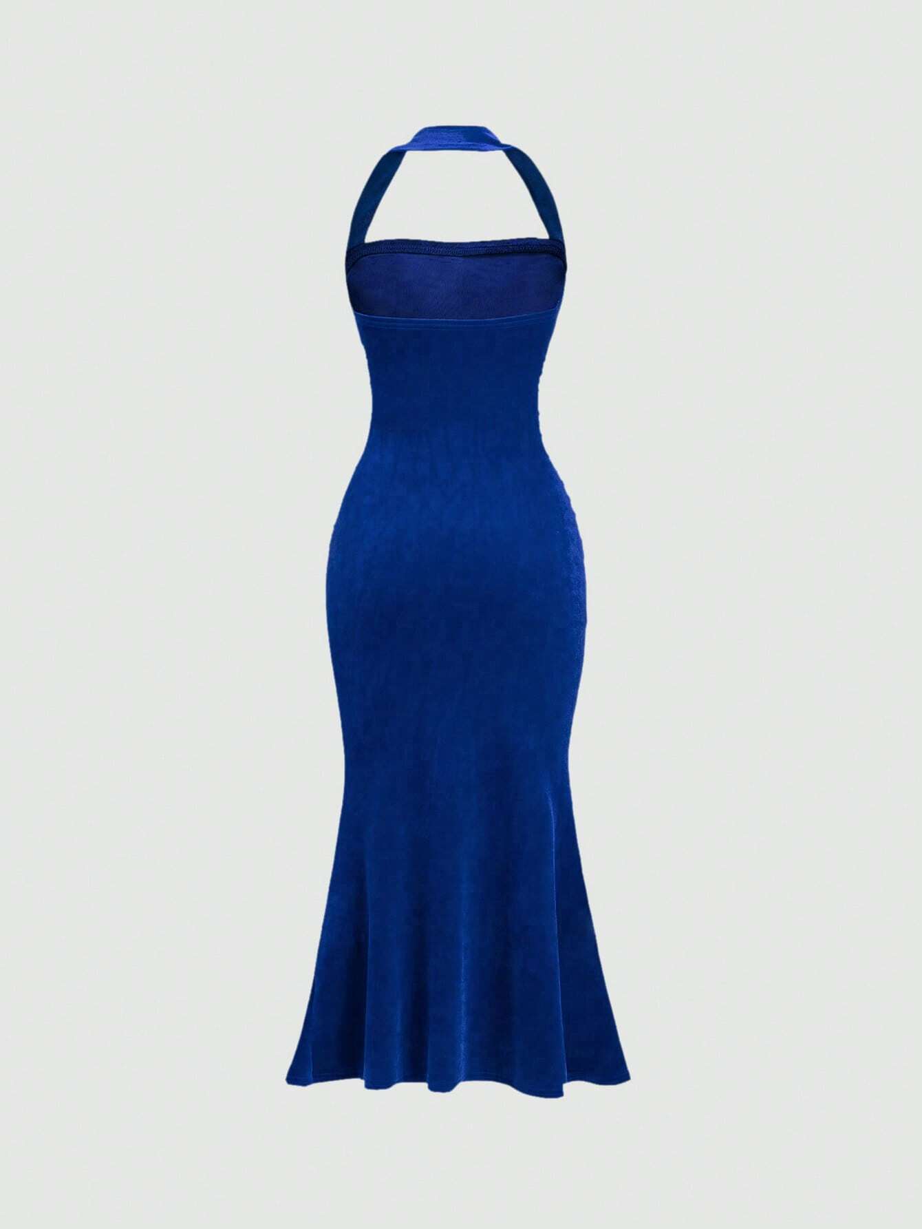 Sweetro Women's Halter Neck Mermaid Hem Dress shein