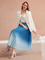 MOTF PREMIUM WOVEN WOMEN'S OMBRE PLEATED SKIRT shein