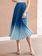 MOTF PREMIUM WOVEN WOMEN'S OMBRE PLEATED SKIRT shein