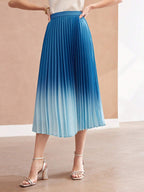 MOTF PREMIUM WOVEN WOMEN'S OMBRE PLEATED SKIRT shein