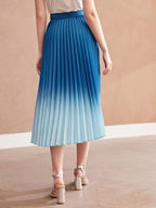 MOTF PREMIUM WOVEN WOMEN'S OMBRE PLEATED SKIRT shein