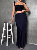 Raffinéa Women's Solid Color Basic Skirt shein