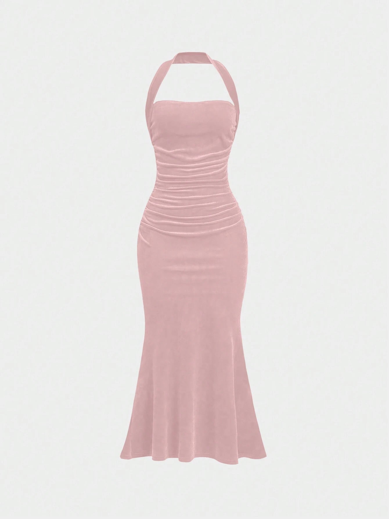 Sweetro Women's Halter Neck Mermaid Hem Dress shein