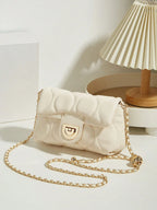 One New Vintage Retro Style Small Bag With Rhombic Chain And Lucky Beads, Versatile And Elegant Design shein