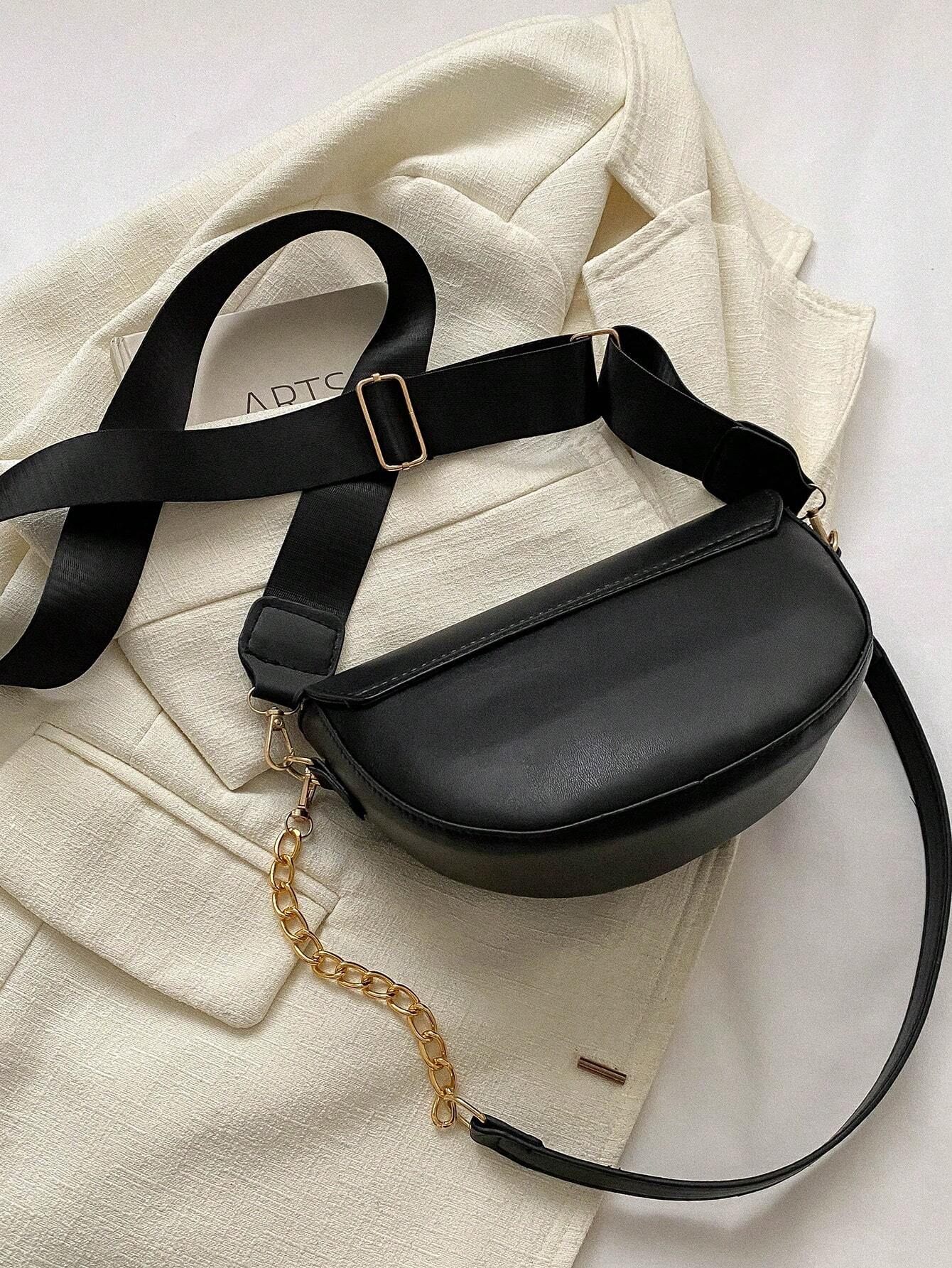 Fashionable Solid Color Mini Crossbody Bag shein