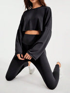 Women's Drop & Sweatshirt And Leggings Sports Set Outfit Set shein