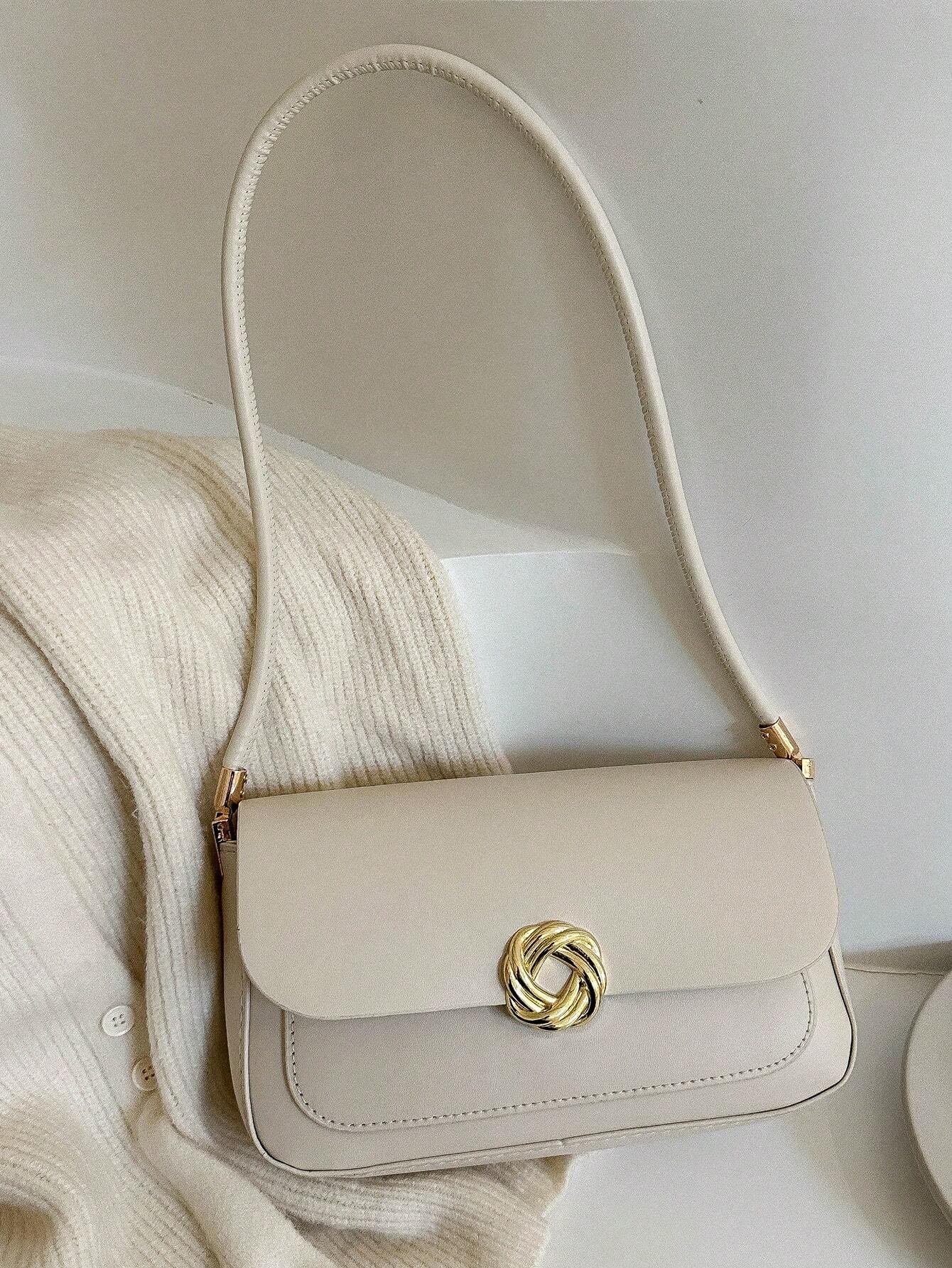 Metal Lock Flap Square Bag shein