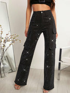Haute Women's Flap Pocket Straight-Leg Jeans shein