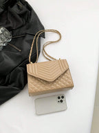 Mini Flap Square Bag Quilted Pattern Minimalist Green shein