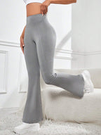 Daily&Casual Women's Solid Color Flare Activewear Pants shein