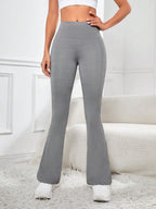Daily&Casual Women's Solid Color Flare Activewear Pants shein