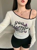 DAZY Butterfly Pattern Long Sleeve T-Shirt shein