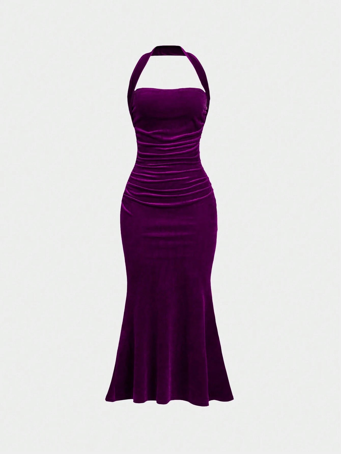 Sweetro Women's Halter Neck Mermaid Hem Dress shein