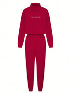 EZwear Dropped Shoulder Drawstring Hem Sweatshirt And Sports Pants Two Piece Outfit shein