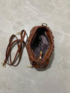 Fashion Pleated Pu Leather Shoulder Bag shein