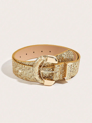 1pc Women Metal Buckle Belt