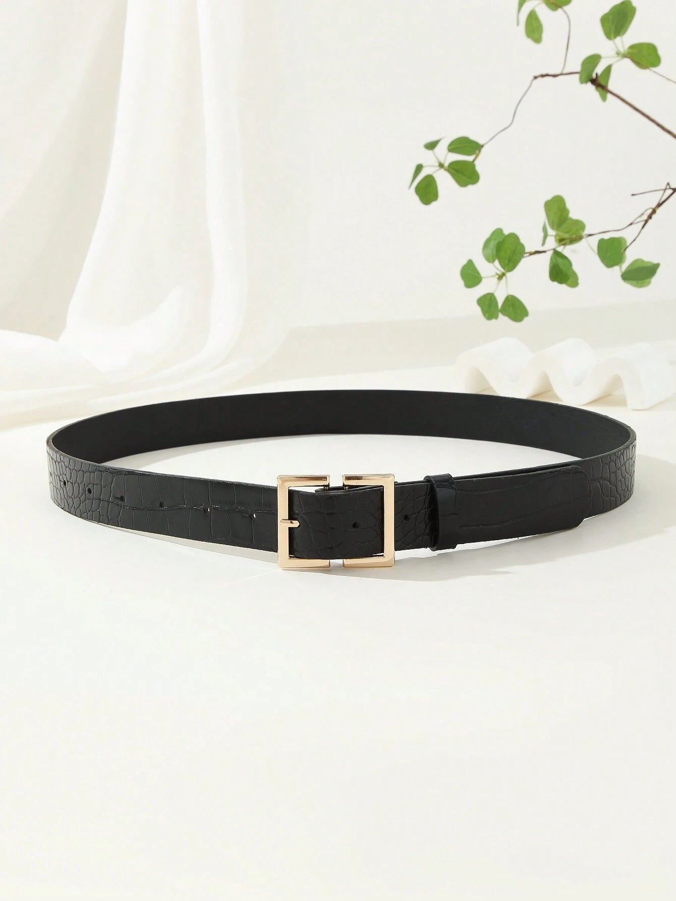 1pc Square Buckle Chinese Style Fashionable Literary Retro Personality Women's Belt shein