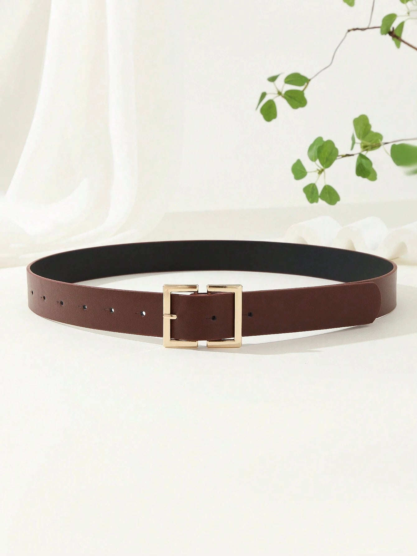 1pc Square Buckle Chinese Style Fashionable Literary Retro Personality Women's Belt shein