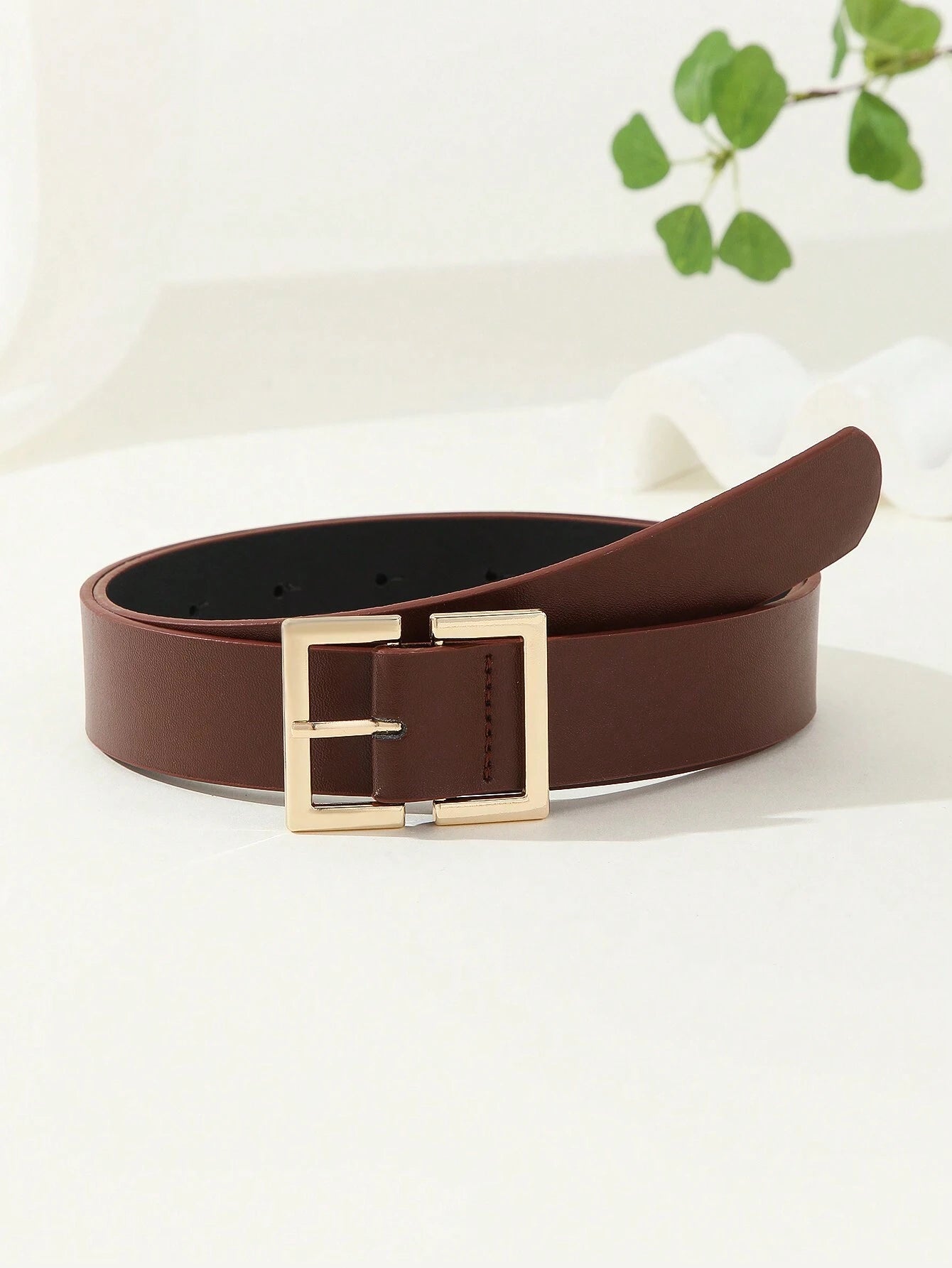 1pc Square Buckle Chinese Style Fashionable Literary Retro Personality Women's Belt shein