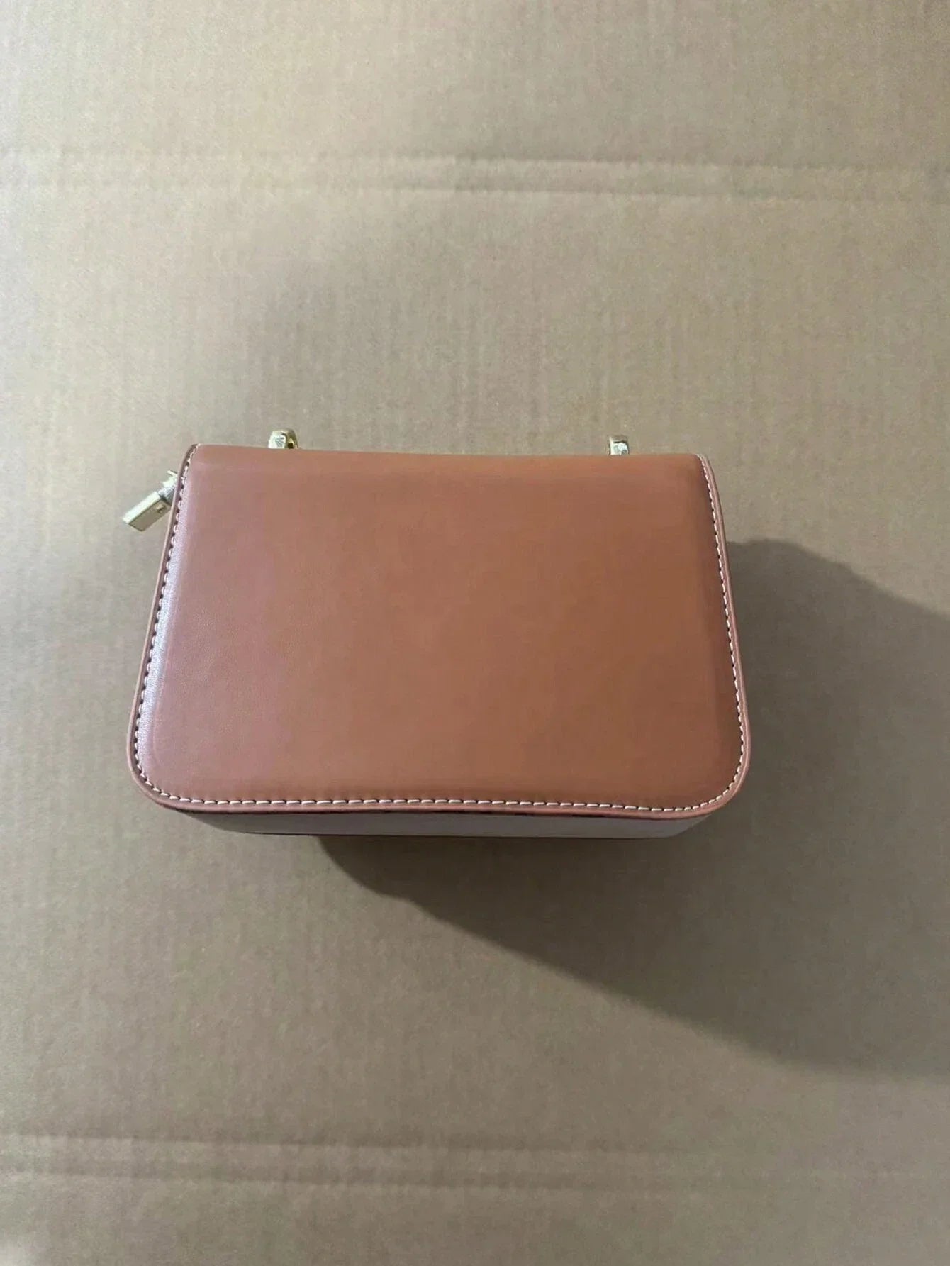 Mini Push Lock Chain Decor Flap Square Bag Shoulder Bag shein