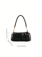Fashion Pleated Pu Leather Shoulder Bag shein