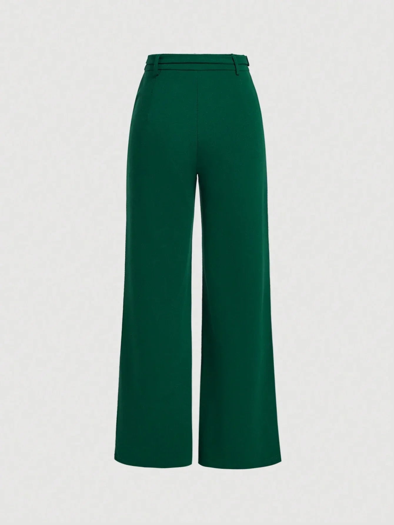 MOD Solid Belted Wide Leg Suit Pants shein