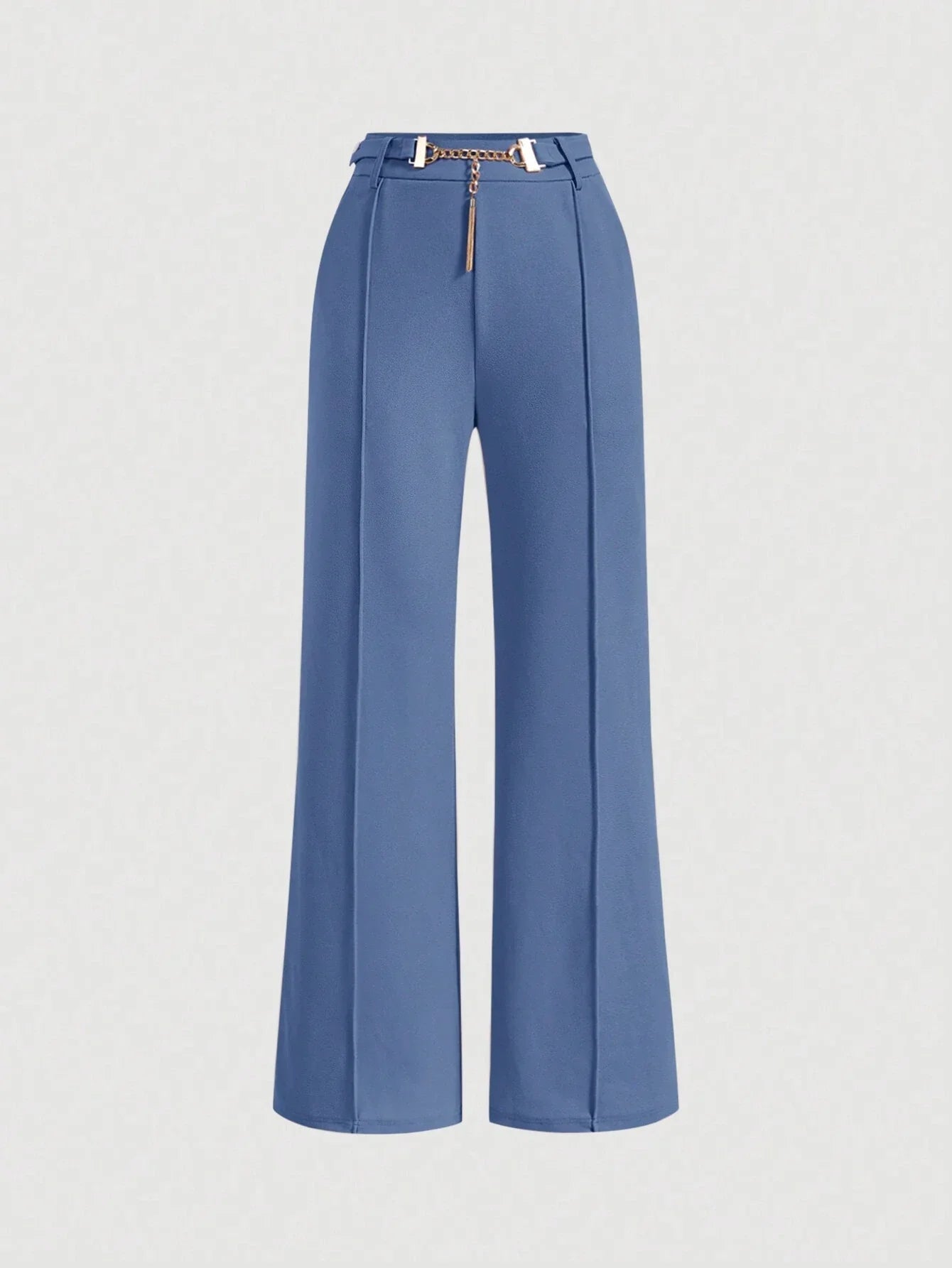 MOD Solid Belted Wide Leg Suit Pants shein