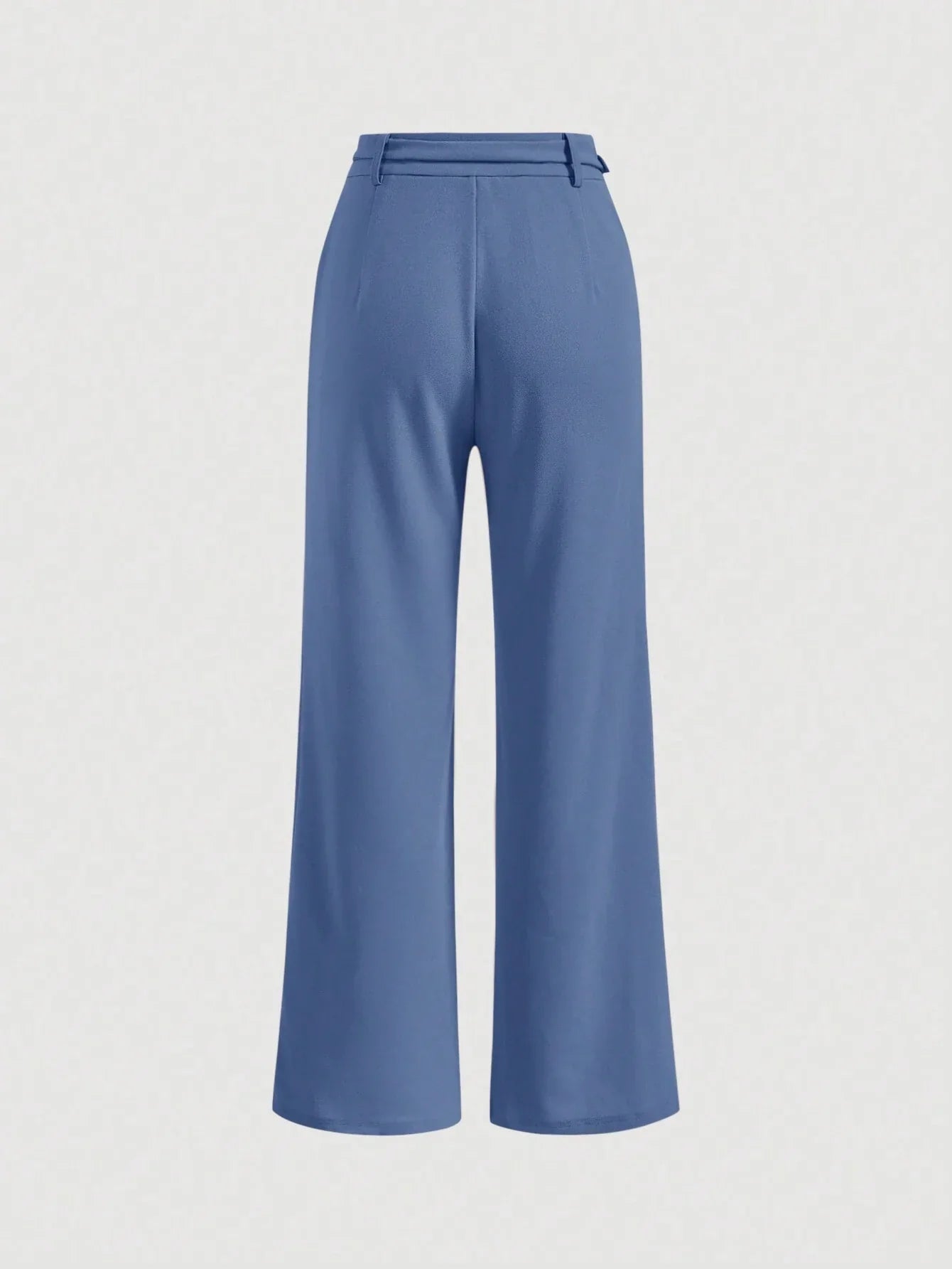 MOD Solid Belted Wide Leg Suit Pants shein