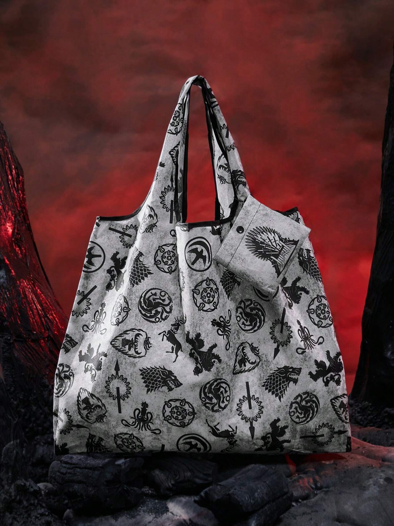 Letter & Harrypotter Deathly Hallows Geo Graphic Tote Bag shein