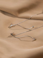 1pair Long Tassel Threader Earrings Wave Shaped Simple Long Chain Earrings Elegant Earrings shein