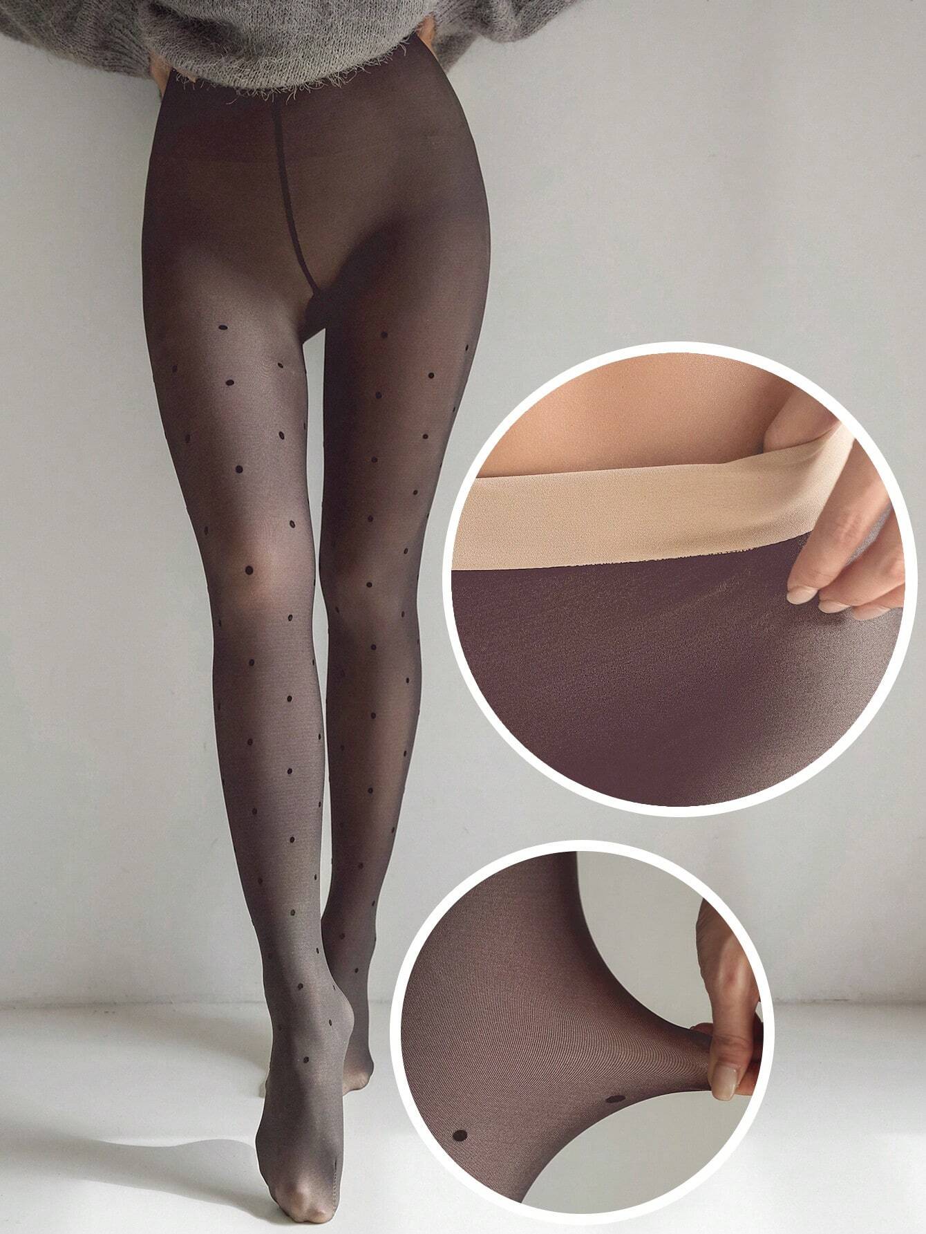 DAZY Polka Dot Print Tights shein