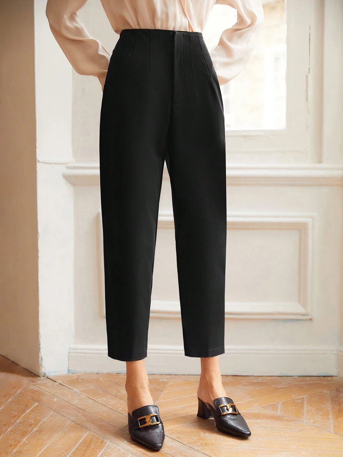 MOTF PREMIUM TAPERED CROPPED PANTS shein