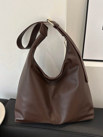 New Fashion All-Match Texture Solid Color PU Shoulder Bag