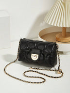 One New Vintage Retro Style Small Bag With Rhombic Chain And Lucky Beads, Versatile And Elegant Design shein