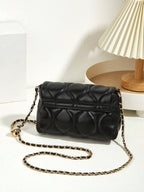One New Vintage Retro Style Small Bag With Rhombic Chain And Lucky Beads, Versatile And Elegant Design shein