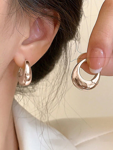 1pc Minimalist Hoop Earrings Copper Jewelry shein