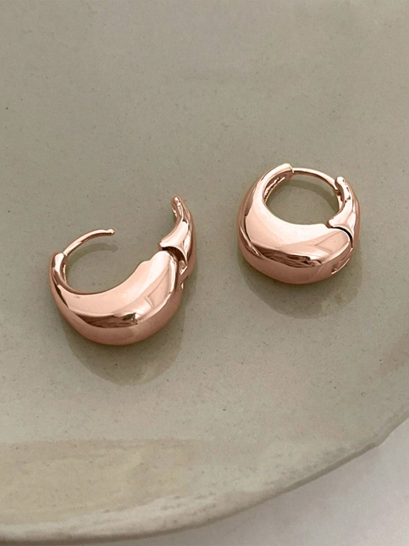 1pc Minimalist Hoop Earrings Copper Jewelry shein