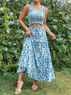 Frenchy Small Floral Print Vacation 2 Piece Outfit Shein