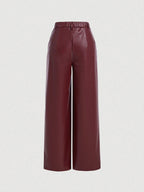 MOD Vintage Faux Leather Pants shein